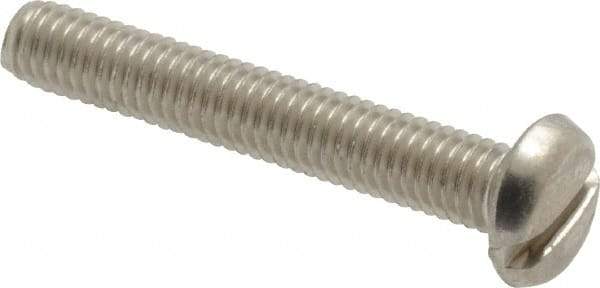 Value Collection - #10-32 UNF, 1-1/4" Length Under Head Slotted Drive Machine Screw - Pan Head, Grade 18-8 Stainless Steel, Uncoated, Without Washer - Apex Tool & Supply