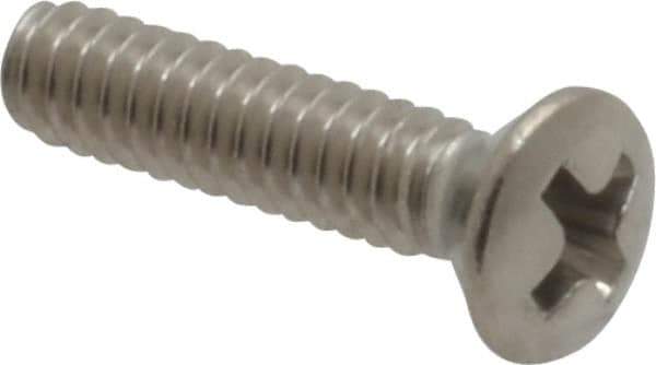 Value Collection - #4-40 UNC, 1/2" OAL Phillips Drive Machine Screw - Oval Head, Grade 18-8 Stainless Steel, Uncoated, Without Washer - Apex Tool & Supply