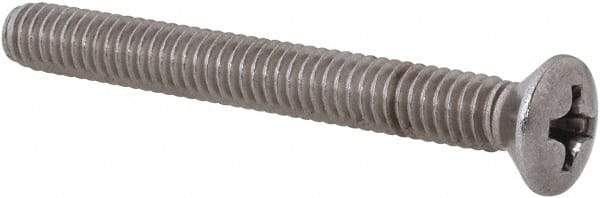 Value Collection - #8-32 UNC, 1-1/2" OAL Phillips Drive Machine Screw - Oval Head, Grade 18-8 Stainless Steel, Uncoated, Without Washer - Apex Tool & Supply