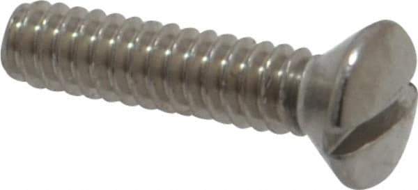 Value Collection - #4-40 UNC, 1/2" OAL Slotted Drive Machine Screw - Oval Head, Grade 18-8 Stainless Steel, Uncoated, Without Washer - Apex Tool & Supply