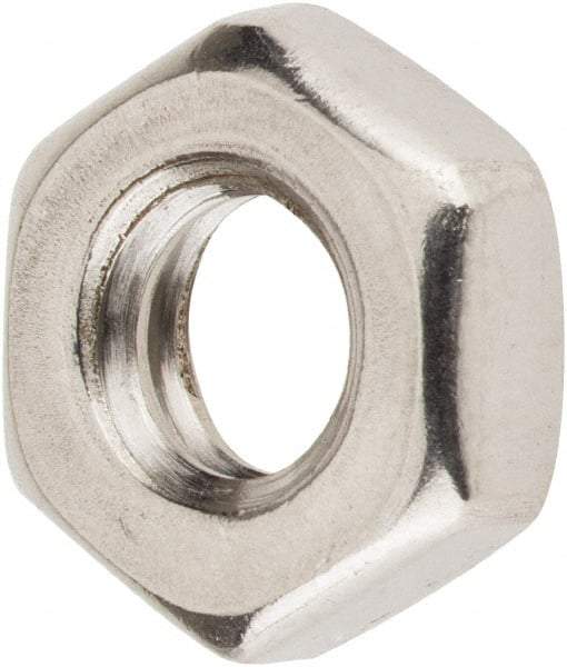 Value Collection - 1/4-20 UNC Stainless Steel Right Hand Hex Jam Nut - 7/16" Across Flats, 5/32" High, Uncoated - Apex Tool & Supply