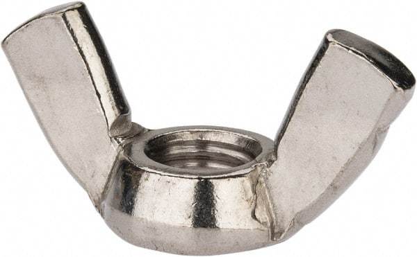 Value Collection - 1/2-13 UNC, Stainless Steel Standard Wing Nut - Grade 18-8, 1.94" Wing Span, 1" Wing Span - Apex Tool & Supply