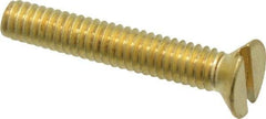 Value Collection - #8-32 UNC, 1" OAL Slotted Drive Machine Screw - Flat Head, Brass, Uncoated, Without Washer - Apex Tool & Supply