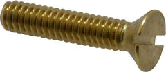 Value Collection - 1/4-20 UNC, 1-1/4" OAL Slotted Drive Machine Screw - Flat Head, Brass, Without Washer - Apex Tool & Supply