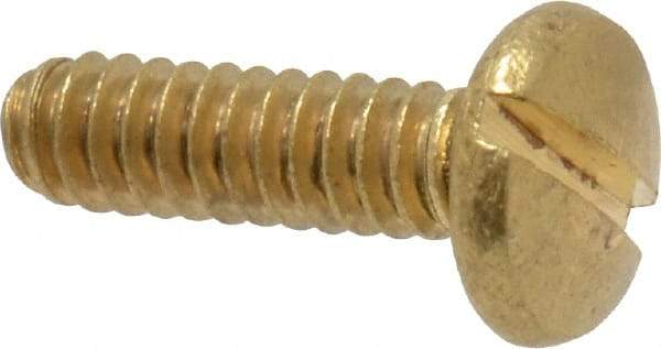 Value Collection - #4-40 UNC, 3/8" Length Under Head Slotted Drive Machine Screw - Binding Head, Brass, Uncoated, Without Washer - Apex Tool & Supply