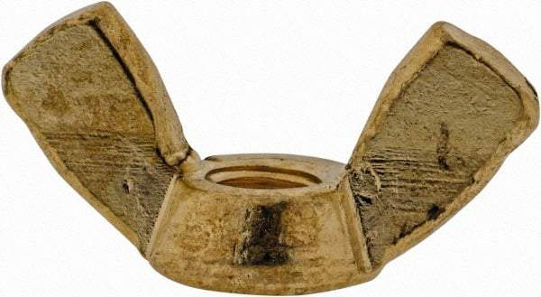 Value Collection - #10-32 UNF, Brass Standard Wing Nut - 0.91" Wing Span, 0.47" Wing Span - Apex Tool & Supply