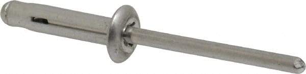 RivetKing - Dome Head Aluminum Tri Folding Blind Rivet - Aluminum Mandrel, 0.04" to 0.354" Grip, 0.386" Head Diam, 0.196" to 0.209" Hole Diam, 0.906" Length Under Head, 3/16" Body Diam - Apex Tool & Supply