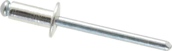 RivetKing - Size 64 Dome Head Aluminum Open End Blind Rivet - Steel Mandrel, 0.188" to 1/4" Grip, 3/8" Head Diam, 0.192" to 0.196" Hole Diam, 0.45" Length Under Head, 3/16" Body Diam - Apex Tool & Supply