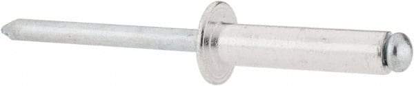 RivetKing - Size 610 Dome Head Aluminum Open End Blind Rivet - Steel Mandrel, 0.501" to 5/8" Grip, 3/8" Head Diam, 0.192" to 0.196" Hole Diam, 0.825" Length Under Head, 3/16" Body Diam - Apex Tool & Supply