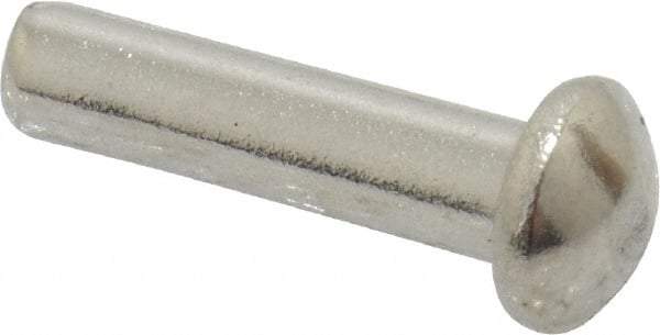 RivetKing - 1/8" Body Diam, Round Uncoated Stainless Steel Solid Rivet - 1/2" Length Under Head, Grade 18-8 - Apex Tool & Supply