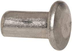 RivetKing - 1/8" Body Diam, Universal Aluminum Solid Rivet - 1/4" Length Under Head, Grade 1100F - Apex Tool & Supply