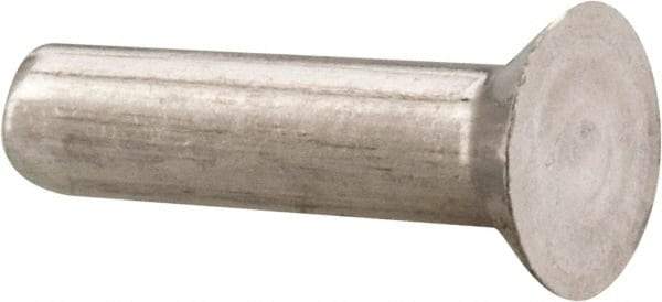 RivetKing - 1/8" Body Diam, Countersunk Uncoated Aluminum Solid Rivet - 1/2" Length Under Head, Grade 1100F, 78° Countersunk Head Angle - Apex Tool & Supply