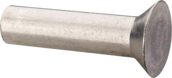 RivetKing - 3/16" Body Diam, Countersunk Aluminum Solid Rivet - 3/4" Length Under Head, Grade 1100F, 78° Countersunk Head Angle - Apex Tool & Supply
