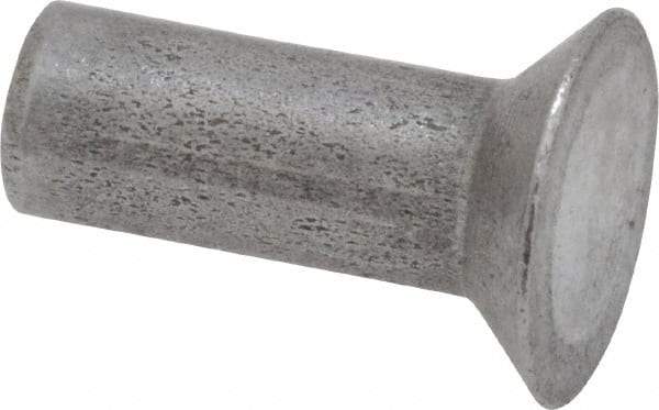 RivetKing - 3/16" Body Diam, Countersunk Uncoated Steel Solid Rivet - 1/2" Length Under Head, 90° Countersunk Head Angle - Apex Tool & Supply