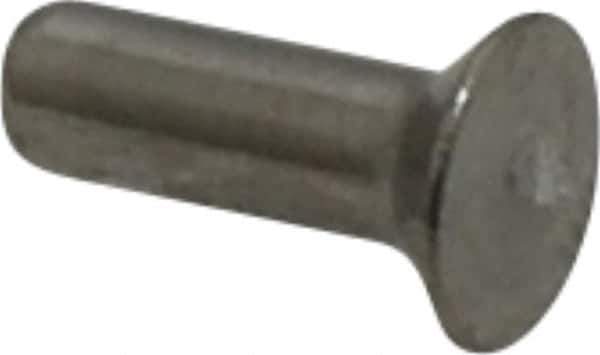 RivetKing - 1/8" Body Diam, Countersunk Uncoated Stainless Steel Solid Rivet - 3/8" Length Under Head, Grade 18-8, 90° Countersunk Head Angle - Apex Tool & Supply
