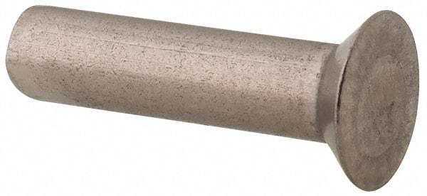 RivetKing - 1/8" Body Diam, Countersunk Stainless Steel Solid Rivet - 1/2" Length Under Head, Grade 18-8, 90° Countersunk Head Angle - Apex Tool & Supply