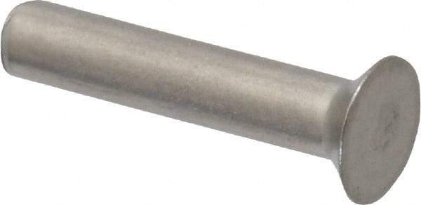 RivetKing - 1/8" Body Diam, Countersunk Uncoated Stainless Steel Solid Rivet - 5/8" Length Under Head, Grade 18-8, 90° Countersunk Head Angle - Apex Tool & Supply