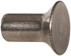 RivetKing - 3/16" Body Diam, Countersunk Uncoated Stainless Steel Solid Rivet - 3/8" Length Under Head, Grade 18-8, 90° Countersunk Head Angle - Apex Tool & Supply