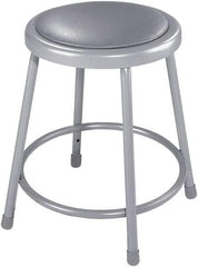 NPS - 18 Inch High, Stationary Fixed Height Stool - 14 Inch Deep x 14 Inch Wide, Vinyl Seat, Grey - Apex Tool & Supply
