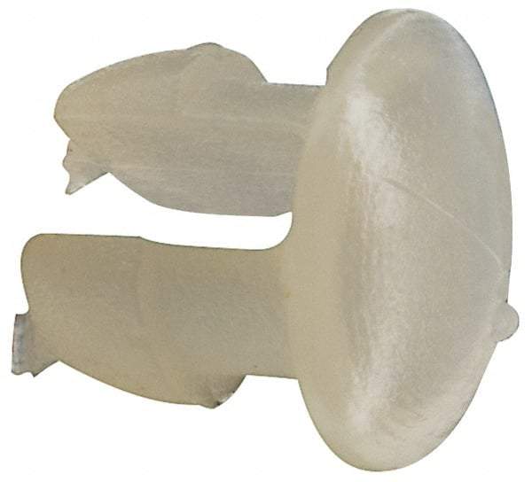 Made in USA - 0.12" Hole Diam, 0.19" OAL, Split Shank, Nylon Panel Rivet - 0.135" Length Under Head, 0.075" Material Thickness, 3/16" Head Diam - Apex Tool & Supply