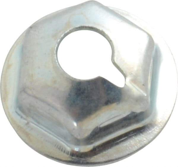 Au-Ve-Co Products - #10-24, 1/2" OD, 3/8" Width Across Flats Washer Lock Nut - Zinc-Plated Spring Steel, For Use with Threaded Fasteners - Apex Tool & Supply