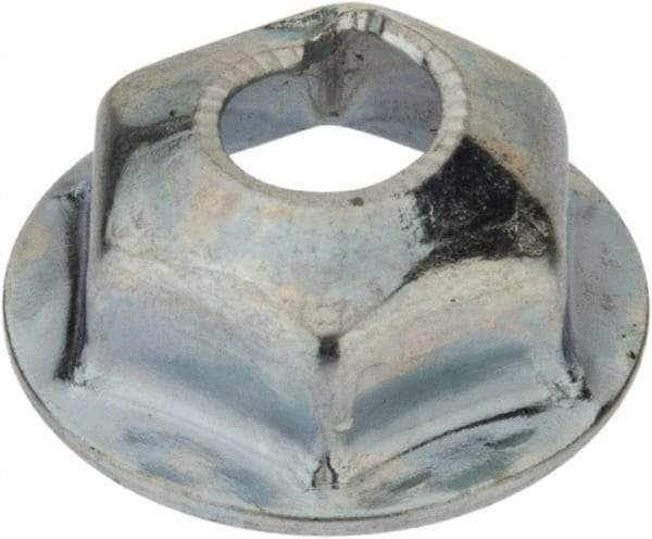 Au-Ve-Co Products - 1/4-20, 19/32" OD, 7/16" Width Across Flats Washer Lock Nut - Zinc-Plated Spring Steel, For Use with Threaded Fasteners - Apex Tool & Supply