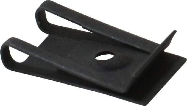 Au-Ve-Co Products - #8 Screw, 0.025 to 0.15" Thick, Spring Steel Standard U Nut - 5/8" Center Edge, Black Phosphate Finish - Apex Tool & Supply