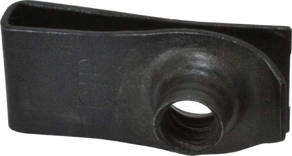 Au-Ve-Co Products - 1/4-20 Screw, 0.025 to 0.15" Thick, Spring Steel Extruded Tapped Hole U Nut - 25/32" Center Edge, Black Phosphate Finish - Apex Tool & Supply