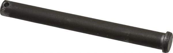 Made in USA - 1/2" Pin Diam, 5" OAL, Standard Clevis Pin - 5/32" Hole, 4-27/32" Usable Length, Uncoated Steel - Apex Tool & Supply