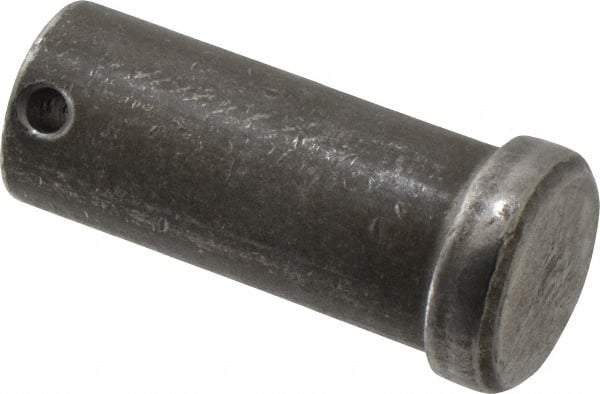 Made in USA - 1" Pin Diam, 2-1/4" OAL, Standard Clevis Pin - 13/64" Hole, 2-3/64" Usable Length, Uncoated Steel - Apex Tool & Supply