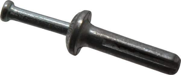 Powers Fasteners - 3/16" Diam, 3/16" Drill, 7/8" OAL, 1-1/8" Min Embedment Hammer Drive Concrete Anchor - Steel (Drive Pin)/Zamac Alloy (Body), Zinc-Plated Finish, Mushroom Head - Apex Tool & Supply