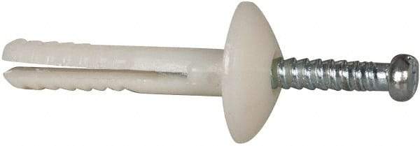 Powers Fasteners - 3/16" Diam, 3/16" Drill, 1" OAL, 5/8" Min Embedment Hammer Drive Concrete Anchor - Nylon (Body)/Steel (Drive Pin), Zinc-Plated Finish, Mushroom Head - Apex Tool & Supply