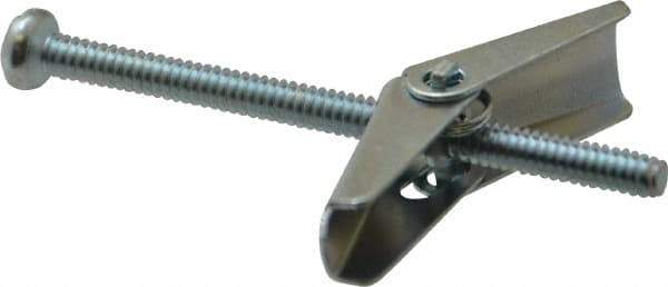 Powers Fasteners - 1/8" Screw, 1/8" Diam, 2" Long, Toggle Bolt Drywall & Hollow Wall Anchor - 3/8" Drill, Zinc Plated, Steel, Grade Zamac 7, Use in Drywall & Wallboard - Apex Tool & Supply