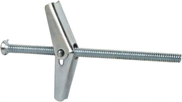 Powers Fasteners - 3/16" Screw, 3/16" Diam, 4" Long, Toggle Bolt Drywall & Hollow Wall Anchor - 1/2" Drill, Zinc Plated, Steel, Grade Zamac 7, Use in Drywall & Wallboard - Apex Tool & Supply