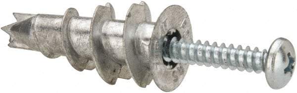 Powers Fasteners - #8 Screw, 1-5/16" Long, 3/8 to 1" Thick, Self Drilling Drywall & Hollow Wall Anchor - Zinc Plated, Use in Wallboard - Apex Tool & Supply
