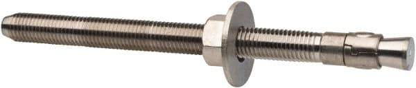 Powers Fasteners - 3/4" Diam, 3/4" Drill, 10" OAL, 1-1/8" Min Embedment Wedge Expansion Concrete Anchor - 304 Stainless Steel, Hex Nut Head, Hex Drive, 8-1/8" Thread Length - Apex Tool & Supply