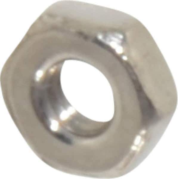 Value Collection - M2.5x0.45 Stainless Steel Right Hand Hex Nut - 4mm Across Flats, 1.6mm High, Uncoated - Apex Tool & Supply