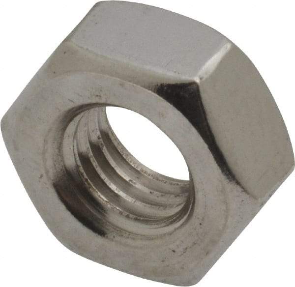 Value Collection - M10x1.50 Stainless Steel Right Hand Hex Nut - 17mm Across Flats, 8mm High, Uncoated - Apex Tool & Supply