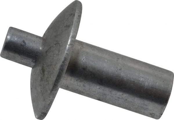 Made in USA - Brazier Head Aluminum Alloy Drive Blind Rivet - Aluminum Alloy Mandrel, 0.328" to 3/8" Grip, 5/8" Head Diam, 0.266" to 0.281" Hole Diam, 0.531" Length Under Head, 1/4" Body Diam - Apex Tool & Supply