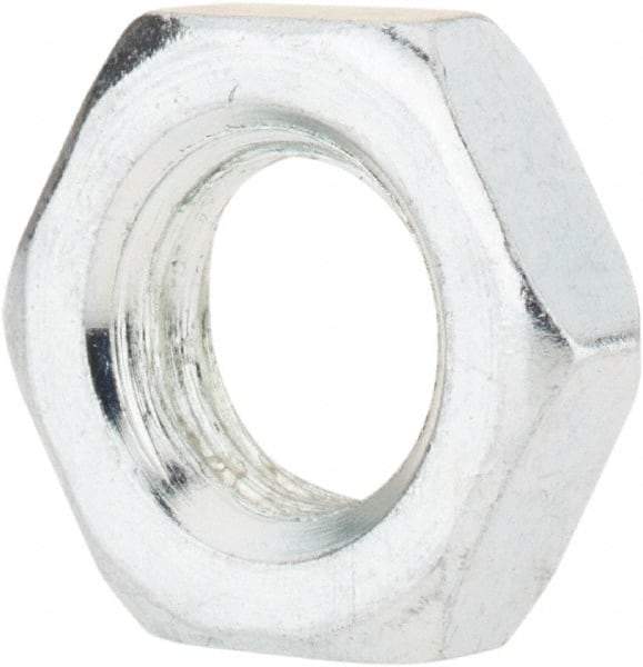 Value Collection - M12x1.75 Steel Right Hand Hex Jam Nut - 19mm Across Flats, 6mm High, Zinc-Plated Finish - Apex Tool & Supply