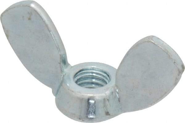 Value Collection - M6x1.00, Zinc Plated, Iron Standard Wing Nut - 2.7mm Wing Span, 15mm Wing Span - Apex Tool & Supply