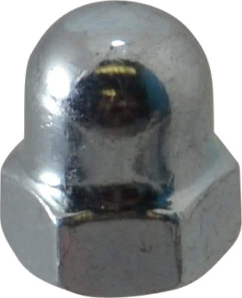 Value Collection - M5x0.8 8mm Width Across Flats, Zinc Plated, Steel Acorn Nut - 10mm Overall Height, Grade 2, DIN 1587 - Apex Tool & Supply