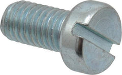 Value Collection - M5x0.80, 10mm Length Under Head Slotted Drive Machine Screw - Cheese Head, Grade 4.8 Steel, Zinc-Plated Finish, Without Washer - Apex Tool & Supply