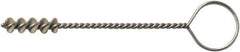 Weiler - 8.3mm Diam Helical Nylon Tube Brush - Single Spiral, 0.012" Filament Diam, 1" Brush Length, 5" OAL, 0.115" Diam Galvanized Steel Shank - Apex Tool & Supply