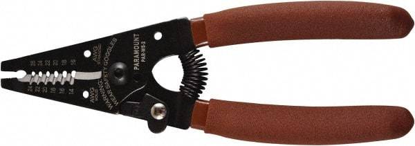 Paramount - 26 to 16 AWG Capacity Wire Stripper - 6" OAL, Plastic Dipped Handle - Apex Tool & Supply