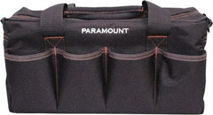Paramount - 16 Pocket Black & Brown Polyester Tool Bag - 14" Wide x 5-1/2" Deep x 6" High - Apex Tool & Supply