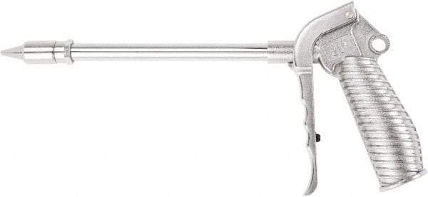 Value Collection - 230 Max psi Quiet Safety Nozzle Pistol Grip Blow Gun - 1/4 NPT Inlet, 6" Tube Length, Chrome Plated Aluminum - Apex Tool & Supply