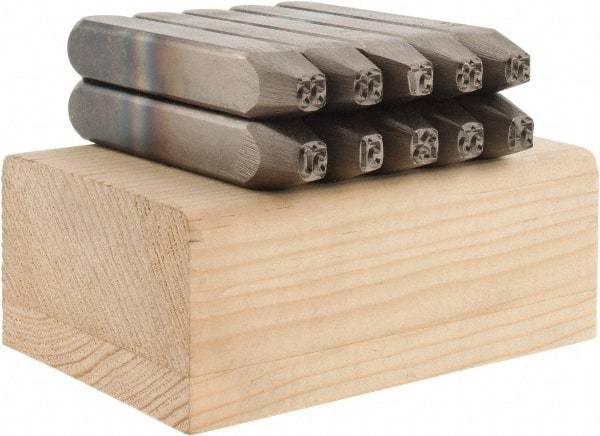 C.H. Hanson - 10 Piece, 3/16" Character Steel Stamp Set - Double Digit Figures, Double Digits - Apex Tool & Supply
