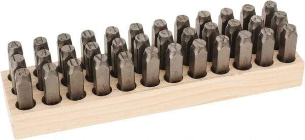 C.H. Hanson - 36 Piece, 1/2" Character Steel Stamp Set - Letters & Figures, Standard - Apex Tool & Supply