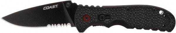 Coast Cutlery - 3" Blade, 7-1/8" OAL, Assisted Opening Knife - 4.1" Closed Length, Glass-Filled Nylon - Apex Tool & Supply